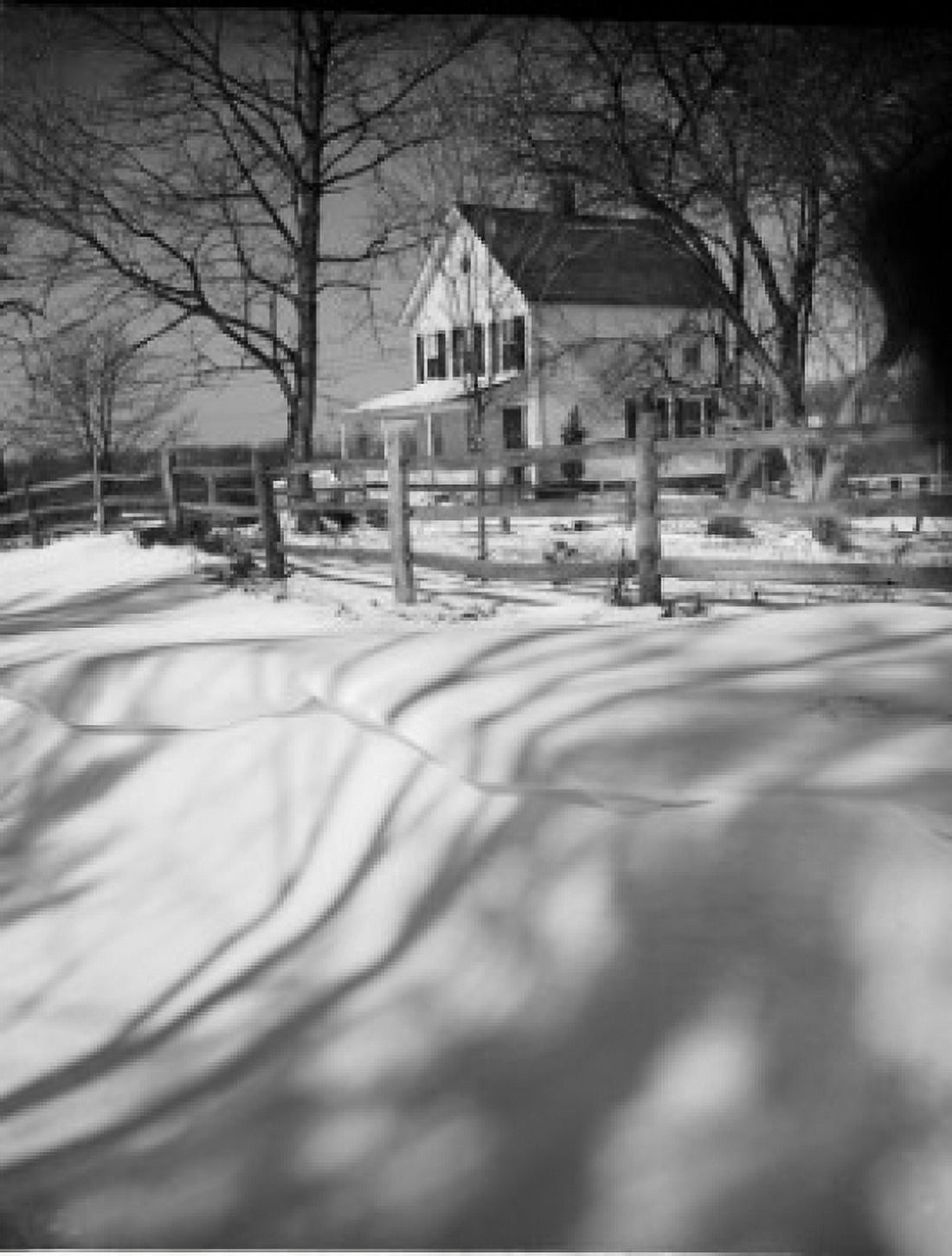 Farm in winter Canvas Art - (18 x 24)