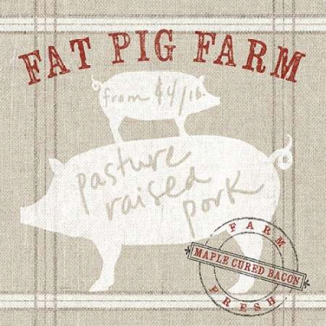 Farm linen pig Canvas Art - Sue Schlabach (24 x 24)