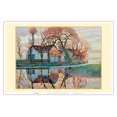 thumbnail image 1 of Farm near Duivendrecht Netherlands - From an Original Color Painting by Piet Mondrian c.1916 - Master Art Print (Unframed) 12in x 18in, 1 of 4