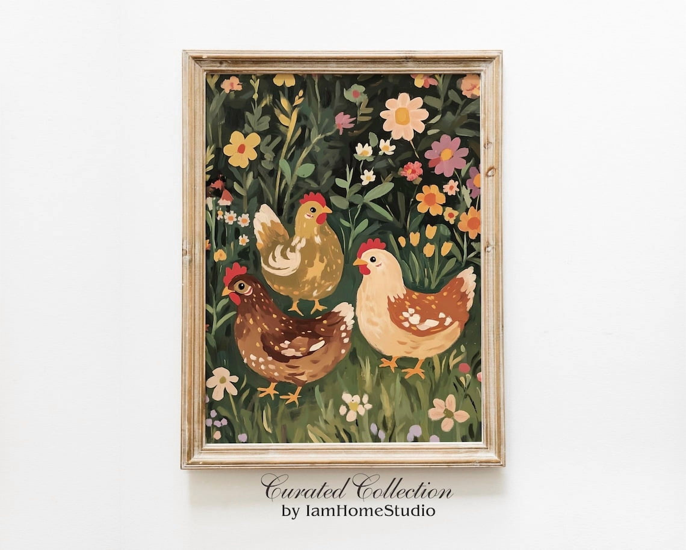 Farm nursery chicken Poster rustic hens country cute animals for room ...