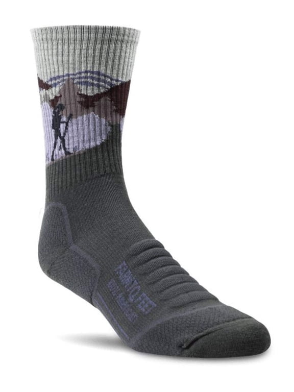 Unisex American Trail Blue Ridge Light Targeted Cushion 3/4 Crew Hiking Socks Dark Shadow - 9869-021