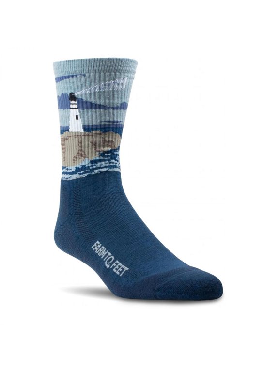 Unisex Outdoor Trail Cape Light Targeted Cushion 3/4 Crew Hiking Socks Denim Blue - 4630-420
