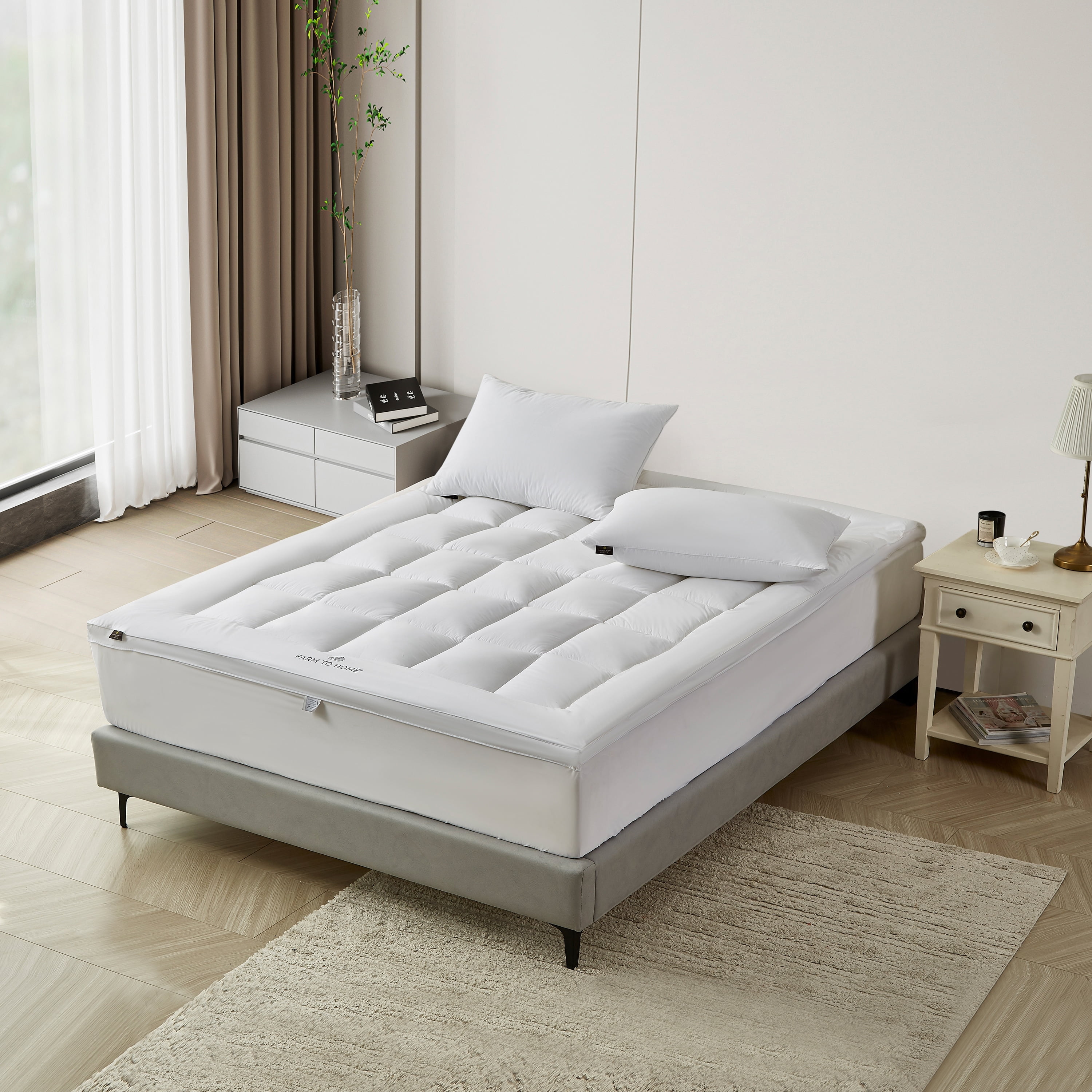 Twin White Down Alternative Plush Mattress Topper