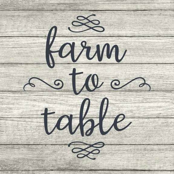 Farm to Table Rustic Farmhouse Style White Wood Sign Wall Décor Gift 12 x 12 Wood Sign B3-12120001008