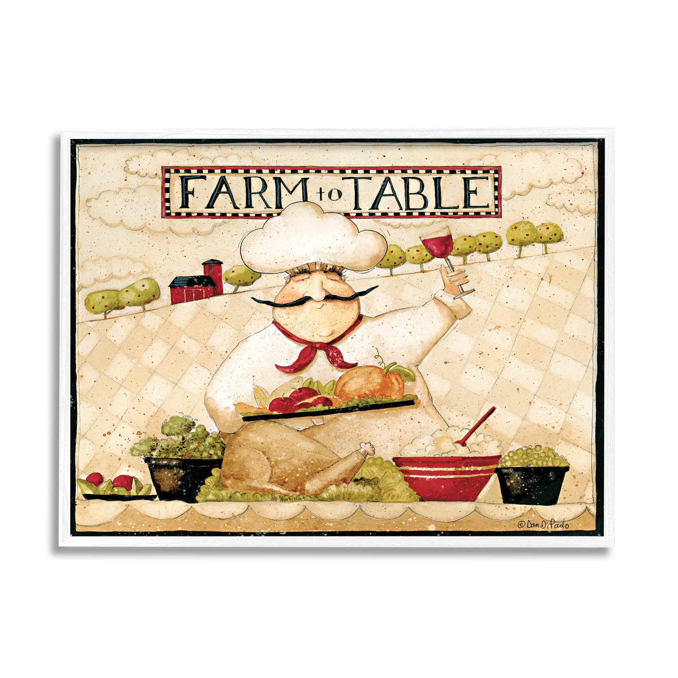 Farm to Table Vintage Chef Meal Food & Beverage - 30 x 1.5 x 24 ...