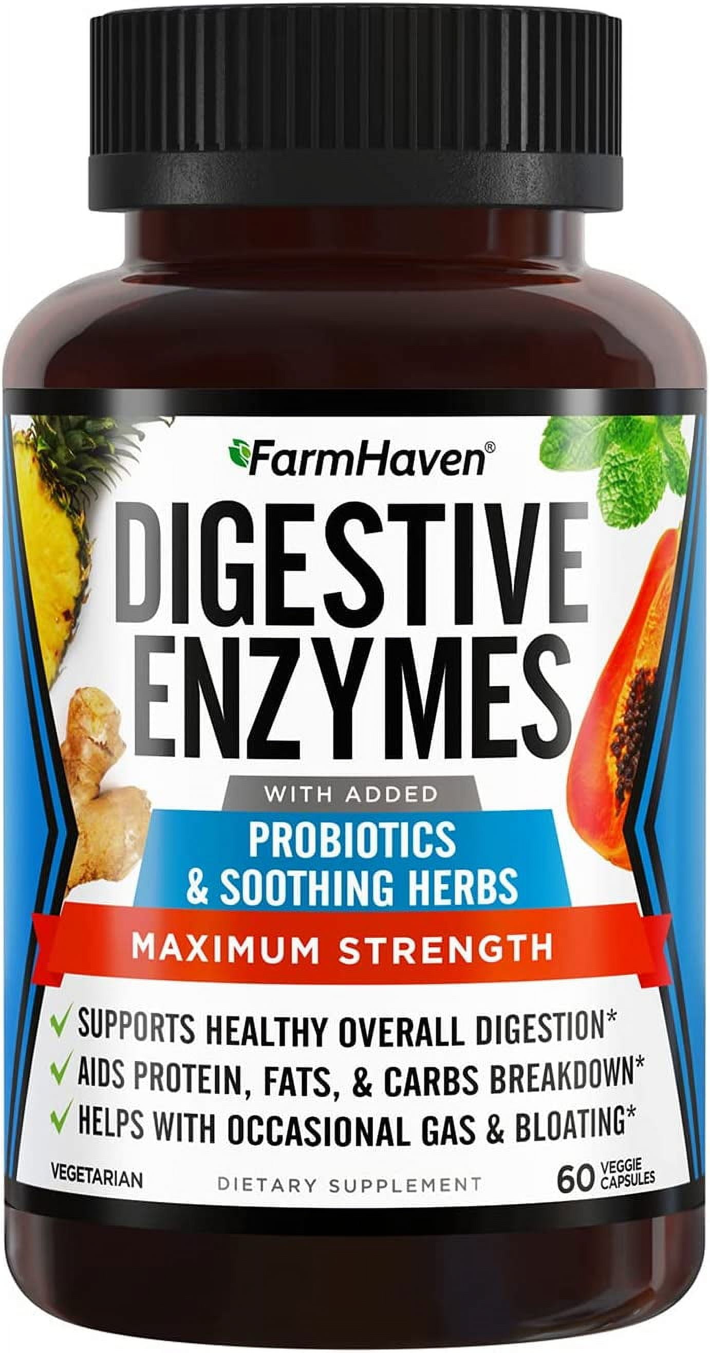 FarmHaven Digestive Enzymes with 18 Probiotics & Herbs , Papaya