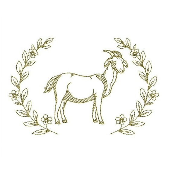 FarmHouse Goat Embroidery America Premium Flour Sack Towel