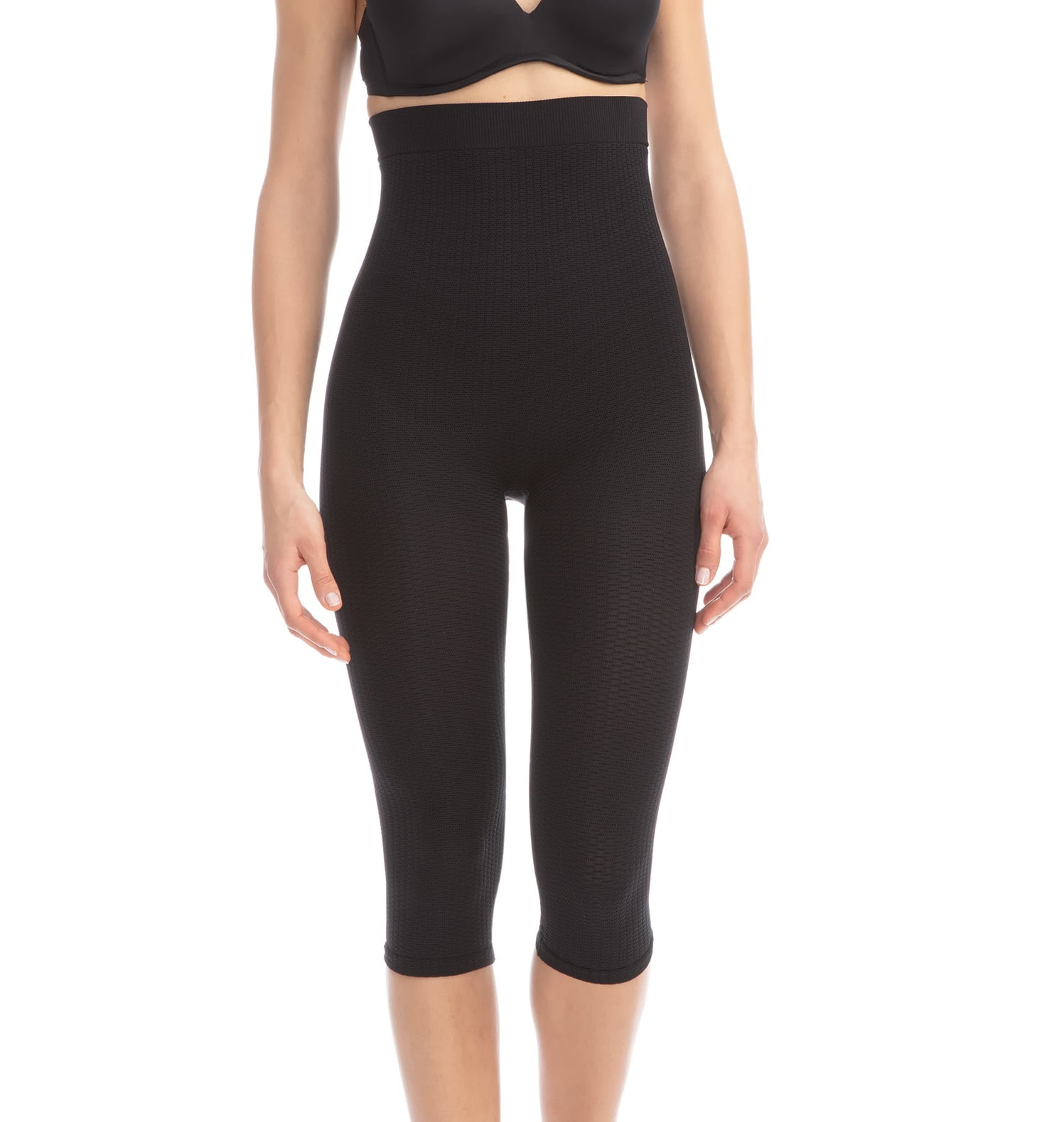 FarmaCell 123 (Black, S/M) Women's high-waisted anti-cellulite massage capri leggings, 100% Made