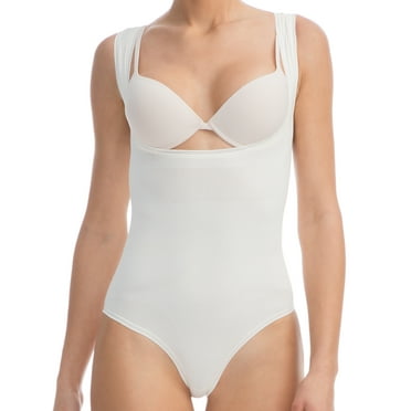 FarmaCell 608B (Ivory, S/M) Cupless shaping body breast push-up support refreshing NILIT BREEZE fabric, 100% Made in Italy