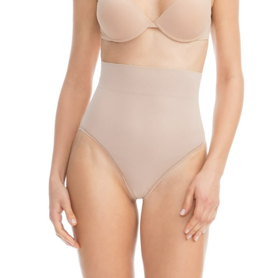 FarmaCell BodyShaper 601B (Nude, 2XL/3XL) Firm control body shaping panty girdle with light and refreshing NILIT BREEZE fabric, 100% Made in Italy