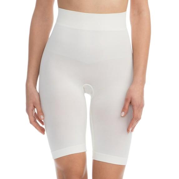 FarmaCell BodyShaper 603B (Ivory, L/XL) Firm control body shaping shorts with girdle - light and refreshing NILIT BREEZE fibre, 100% Made in Italy