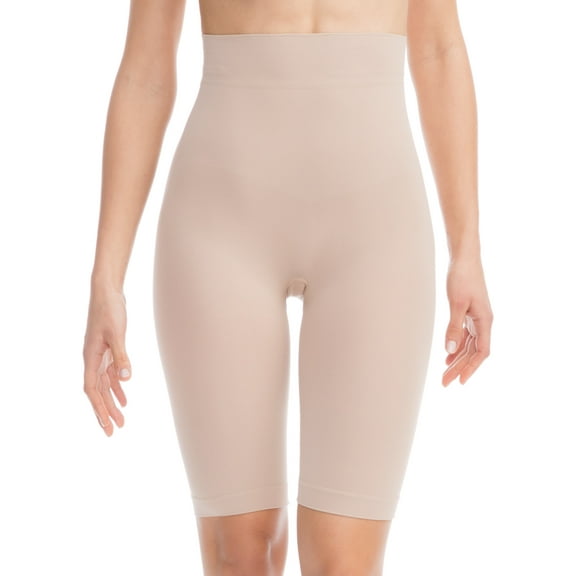 FarmaCell BodyShaper 603B (Nude, 2XL/3XL) Firm control body shaping shorts with girdle - light and refreshing NILIT BREEZE fibre, 100% Made in Italy