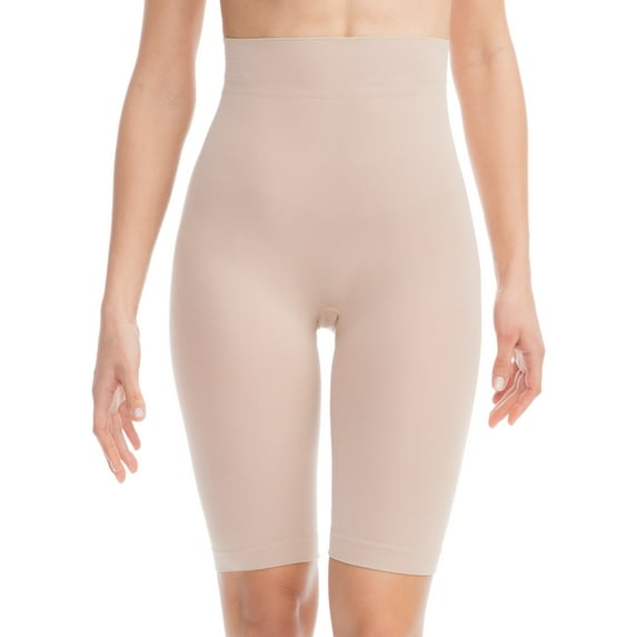 FarmaCell BodyShaper 603B (Nude, 4XL/5XL) Firm control body shaping shorts with girdle - light and refreshing NILIT BREEZE fibre, 100% Made in Italy