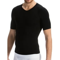 FarmaCell Man 419B (Black, L) Men’s Firm Control Body Shaping T-shirt with light and refreshing BREEZE yarn, 100% Made in Italy