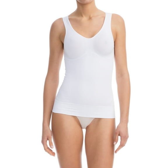 Farmacell Women's Push-up Camisole, Shaping Control Vest with Flat Tummy and Push-up Effect, Made in Italy, White, 2XL, Cod. 607