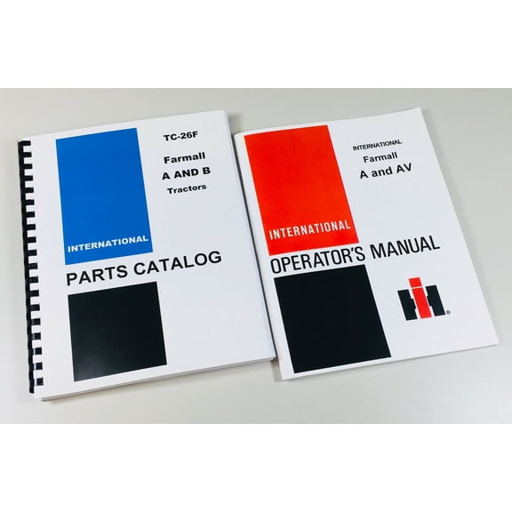 Farmall A Av Tractor Parts Catalog Owners Operators Manual Set International
