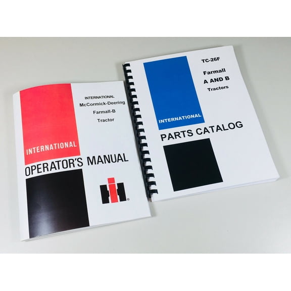 Farmall B Tractor Parts Catalog Owners Operator Manual Set International