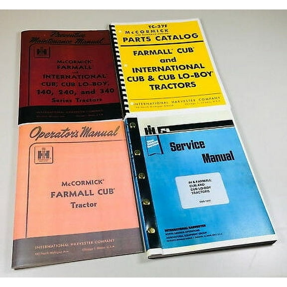 Farmall Cub Ih Tractor Manual Set Operators Service Repair Maintenance Parts