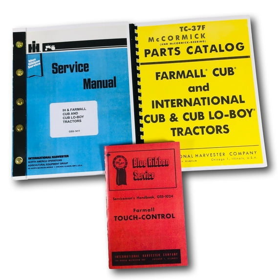 Farmall International Cub & Cub Lo-Boy Tractor Service Manual Parts Catalog Ih