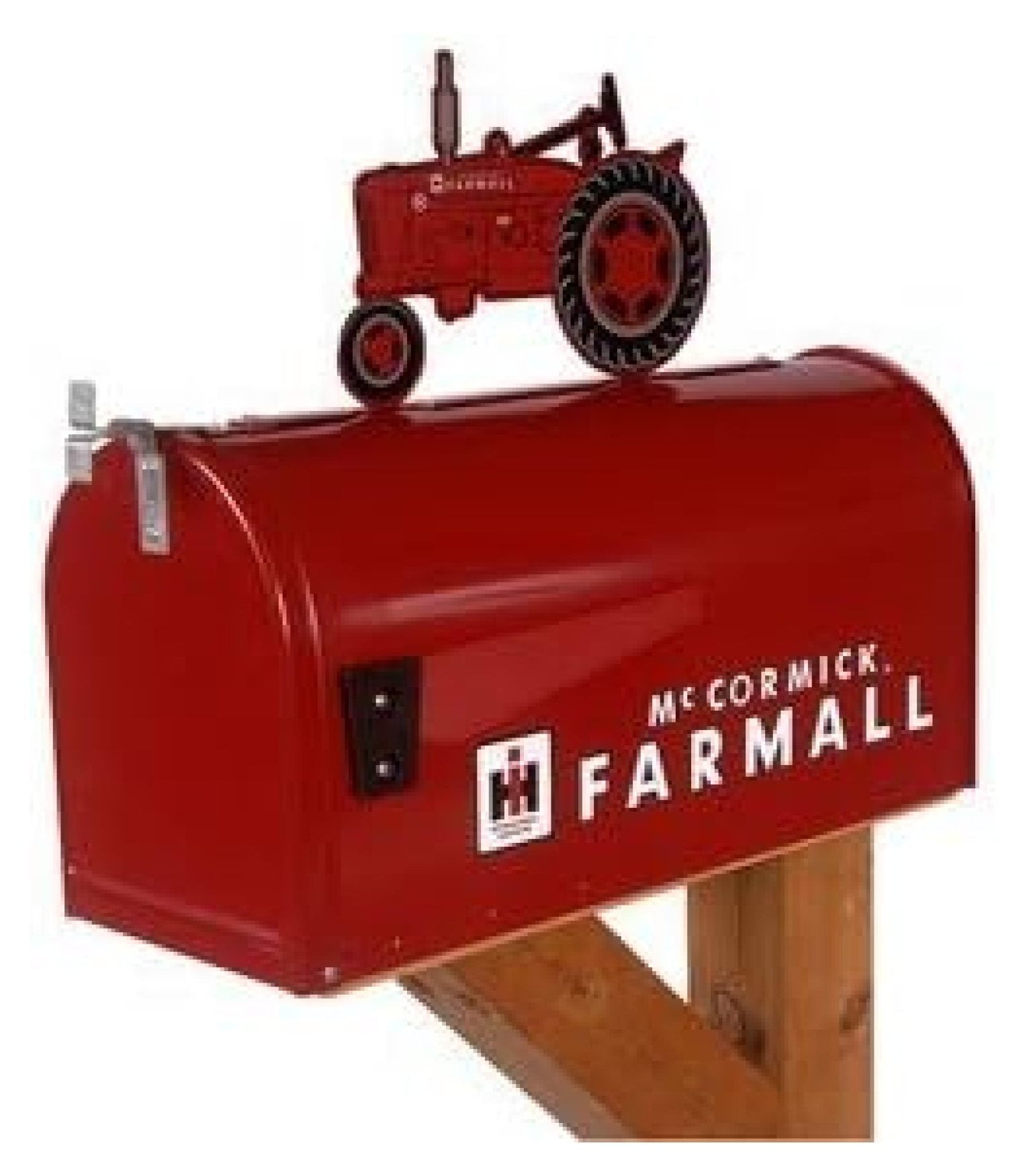 Farmall Model M Rural Mailbox with Topper Red by Distel Grain