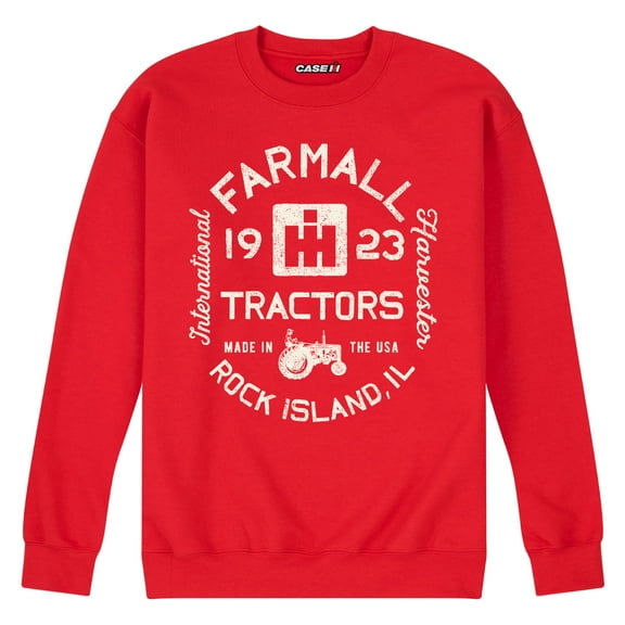 Farmall Tractors Rock Island, IL - Men's Crew Neck Fleece Pullover