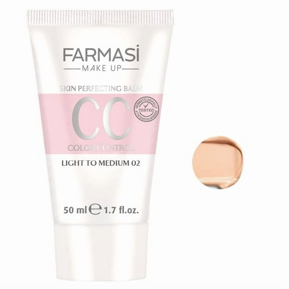 Farmasi CC Color Control Cream Foundation Cream 1.7 fl oz | 02 LIGHT TO MEDIUM