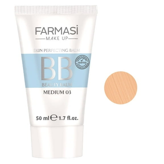 Farmasi Make Up BB Beauty Balm Cream 7 in 1, 1.7 fl oz | 03 MEDIUM