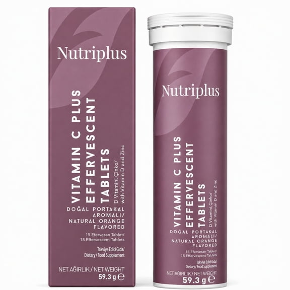 Farmasi Nutriplus Effervescent Vitamin C Plus Tablets, 15pcs, 2.12oz