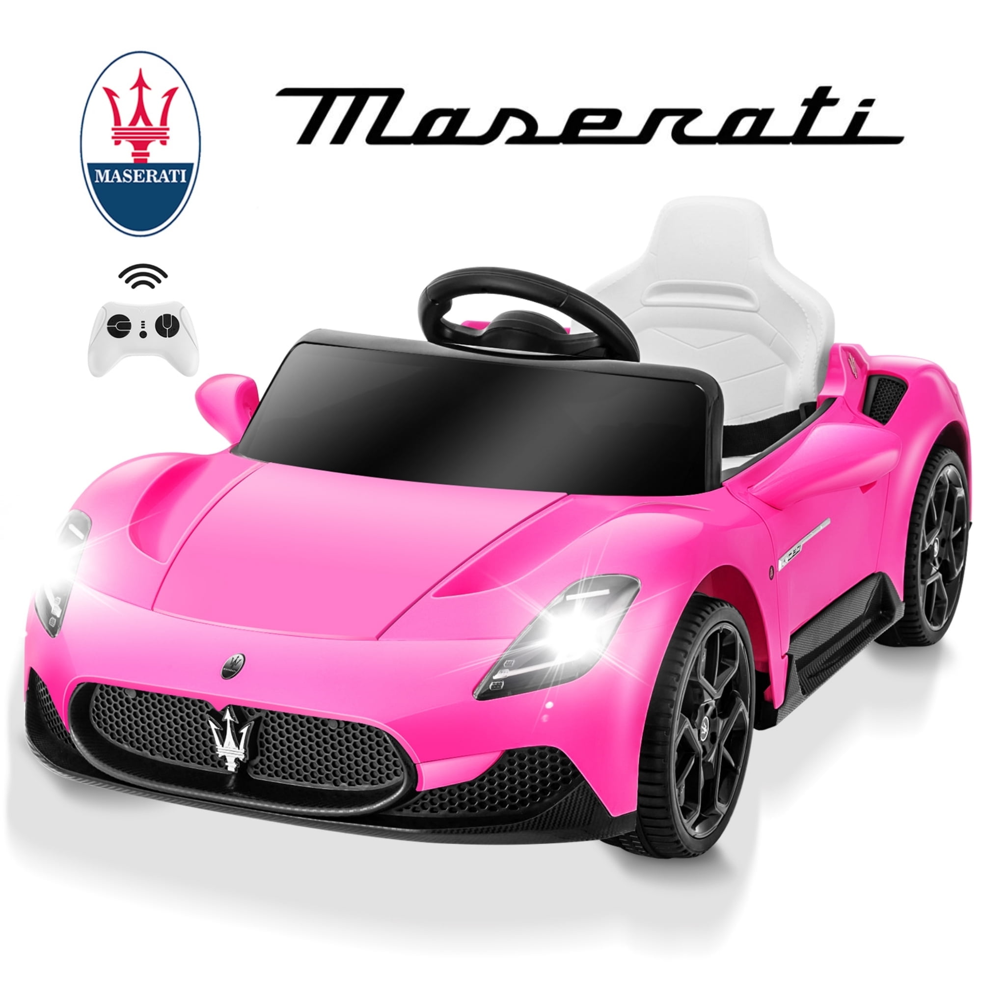 12V Pink Maserati Kids Ride-On Car with Remote Control