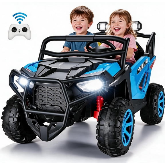 VIBESPARK 24V 2 Seater Ride On Car with Remote Control, Electric UTV Car for Kids Ages 3-8, Powered Ride On Toys with Dual 200W Motors, Bluetooth, LED Lights & Music,Gift for Kids