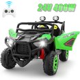 thumbnail image 1 of VIBESPARK 24 Volt 2 Seater Ride on Toys for Kids, Powered Ride on Cars with Remote Control, Electric UTV Car for 3-8 Boys Girls Gift w/ Bluetooth, LED Light, Music, Green, 1 of 8