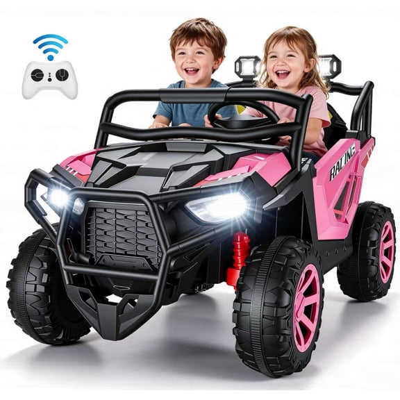 VIBESPARK 24V 2 Seater Ride On Car with Remote Control, Electric UTV Car for Kids Ages 3-8, Powered Ride On Toys with Dual 200W Motors, Bluetooth, LED Lights & Music,Gift for Kids