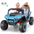thumbnail image 1 of Farmdex 24 Volt 2 Seater Ride on Toys for Kids, Powered Ride on Cars with Remote Control, Electric UTV Car for 3-8 Boys Girls Gift w/ Bluetooth, LED Light, Music, Skyblue, 1 of 11