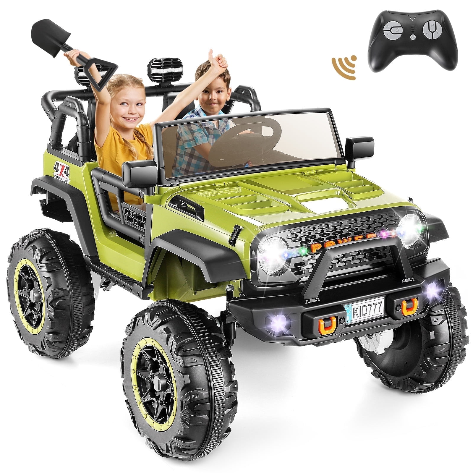 Himimi 24 Volt 4WD Ride On Toys For Big Kids, 2 Seater Ride On Cars With Remote Control, 7AH Battery Powered Ride On Electric Truck Car, Power Cars Wheels W/ 4X100w, Bluetooth, Music For Boys