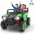 thumbnail image 1 of Funcid 24 Volt Ride on Toys, 2-Seater Ride on Cars with Remote Control, 400W Electric Car for Kids, Ride on UTV w/ Bluetooth, MP3, Seat Belts, Volume Adjustment, Suspension, Green, 1 of 10