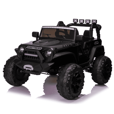 Farmdex 24 Volt Ride on Toys with Remote Control & 2 Seater, 9AH Battery Powered Car for Kids, Ride on Truck Car w/ 2*200W Motor, Spring Suspension, 4 Large Wheels, 3 Speeds, Bluetooth Music, Black