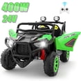 thumbnail image 1 of Farmdex 24 Volt 2 Seater Ride on Toys with Remote Control, 400W Powered Ride on Cars 7AH Electric Car w/ Bluetooth, Dashboard, Max Speed 4.4 MPH, Aged 3-8, Spring Suspension, Green, 1 of 9