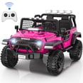 thumbnail image 1 of Farmdex 2 Seater 24V Ride on Toys for Big Kids, Powerful Electric Ride On Truck Car with Remote Control w/20 Inch Wide Seat, Colorful LED Lights, Rich Multimedia Music, Pink, 1 of 9