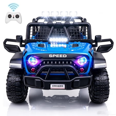 Farmdex 24 Volt 2-Seater Ride on Cars, 400W Electric Truck Car with Remote Control, Powered Ride On Toys with Colored Led Lights, Bluetooth, Music, Gift for Boys & Girls