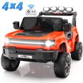thumbnail image 1 of Farmdex 24V Ride on Toys with Remote Control, 2 XL Seater Electric Truck Car for Kids w/ 22'' Large Seat, 4WD/2WD Switchable, Powered Ride on Cars w/ Bluetooth, LED Lights, 3 Speeds, 4 x 200W, Red, 1 of 12