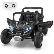 Farmdex 24V Ride on Cars, 2WD/4WD Switchable Ride on Toys with Remote Control, 2 Seater Electric Car for Kids with Trunk Storage Space, Bluetooth Music, LED Lights, Black