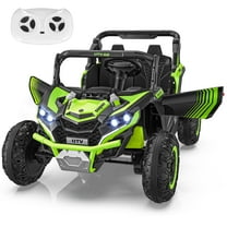 Farmdex 4WD 24 Volt Kids Ride on Car UTV, 2 Seater Ride on Toy Car with Remote Control, 400W Electric Car for Boys Girls, Storage Space, Bluetooth, LED Lights, Green