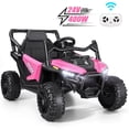 thumbnail image 1 of Farmdex 24 Volt Kids Ride on Car UTV, 400W Ride on Toy Car with Remote Control, Electric Car for Boys Girls, Knob Volume Control, LED Lights, Bluetooth, Pink, 1 of 9