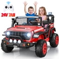 thumbnail image 1 of Farmdex 24V Ride on Toys 2-Seater Ride on Truck, 400W Ride on Cars with Remote Control, Electric Car for Kids w/ Power Display, High/Low Speed, Light Control, Bluetooth, Music, Suspension, Red, 1 of 7
