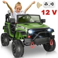 thumbnail image 1 of VIBESPARK 12V Ride on Toys for Toddlers Ride on Cars with Remote Control, Battey Powered Ride on Truck Car w/ Bluetooth Music, LED Lights, Spring Suspension, 3 Speeds, Green, 1 of 11