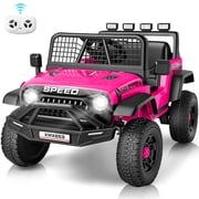 VIBESPARK 12V Ride on Toys for Toddlers Ride on Cars with Remote Control, Electric Ride on Truck Car w/ Bluetooth, Music, Stories, Battery Indicator, Volume Adjustment, Breathing Light, Pink