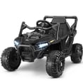 thumbnail image 1 of Funcid 12 Volt Ride on Toys with Remote Control, off-Road Ride on Cars for Kids, Ride on UTV w/ Bluetooth, Power Display, Volume Knob, Max Speed 3.1 MPH, Age 3-6, 2*100W Motors, Seat Belts, Black, 1 of 7