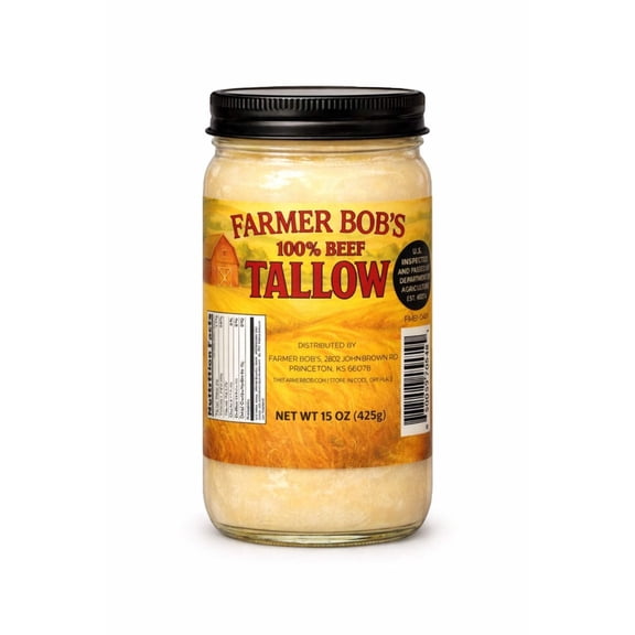 Farmer Bob's Beef Tallow for Cooking - Ideal for Deep Frying  Soap Making - Grass Fed - Bulk Cooking  Baking - Natural, Versatile Culinary Fat - Perfect for Kitchens  Home Chefs