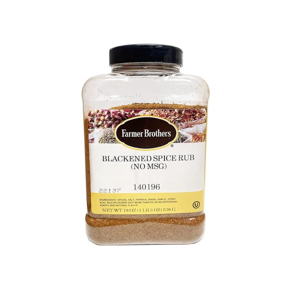 Farmer Brothers Blackened Spice Rub (No MSG), 1 lb 3 oz Foodserver Size by Farmer Brothers