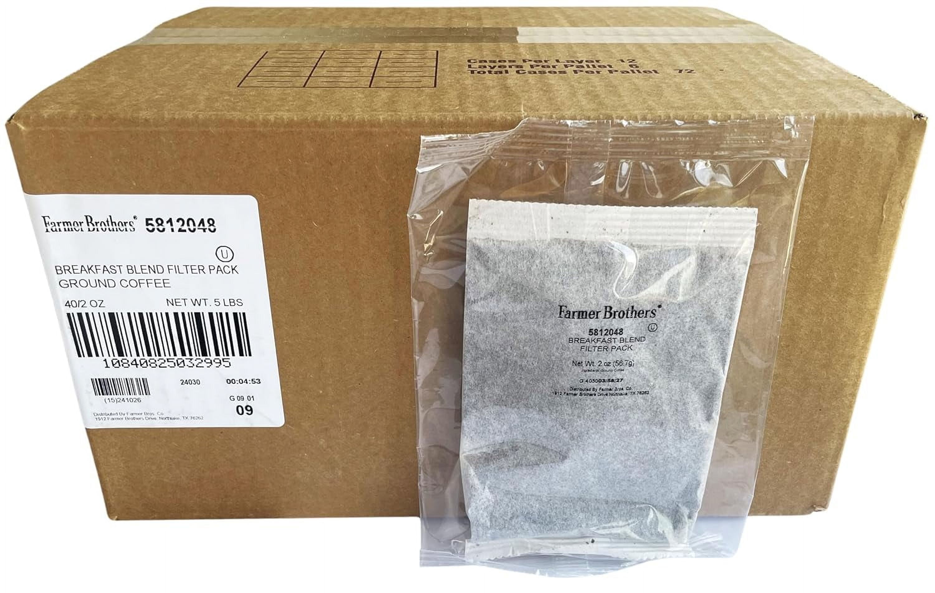 Farmer Brothers Coffee - Ground Medium Roast 2 Oz Filterpack, Individually Wrapped Bulk 40 Pack